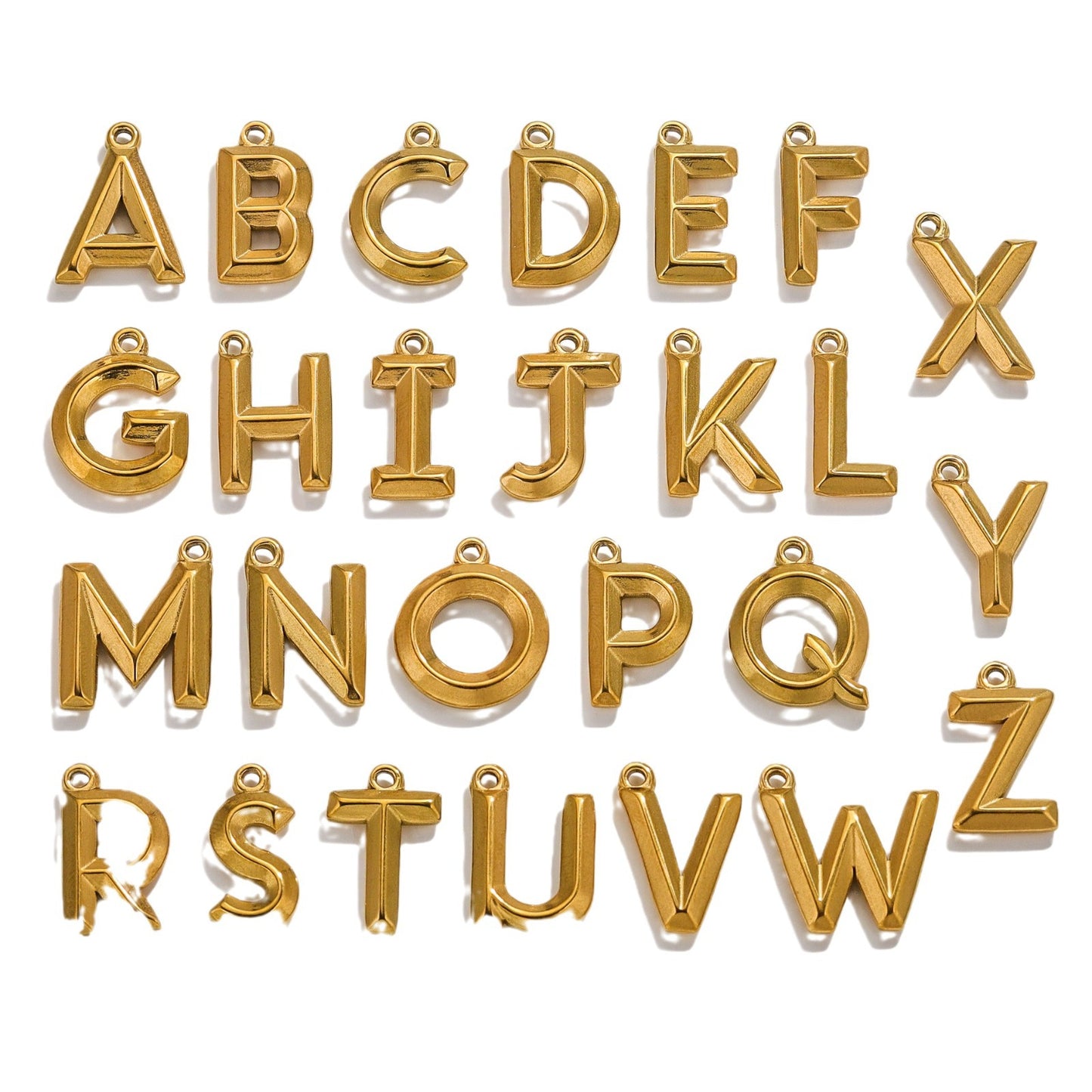 PD19 Stainless Steel 26 Letters Pendant Charms for DIY Jewelry Necklace Accessories