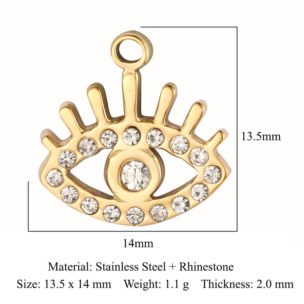 PD04 Evil Eyes Stainless Steel Pendants for DIY Charms Bracelets Necklace