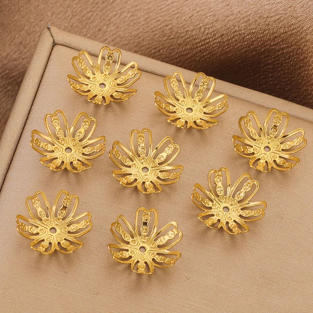 SPC32 14mm Stainless Steel Flower Spacer for DIY Bracelet Necklace