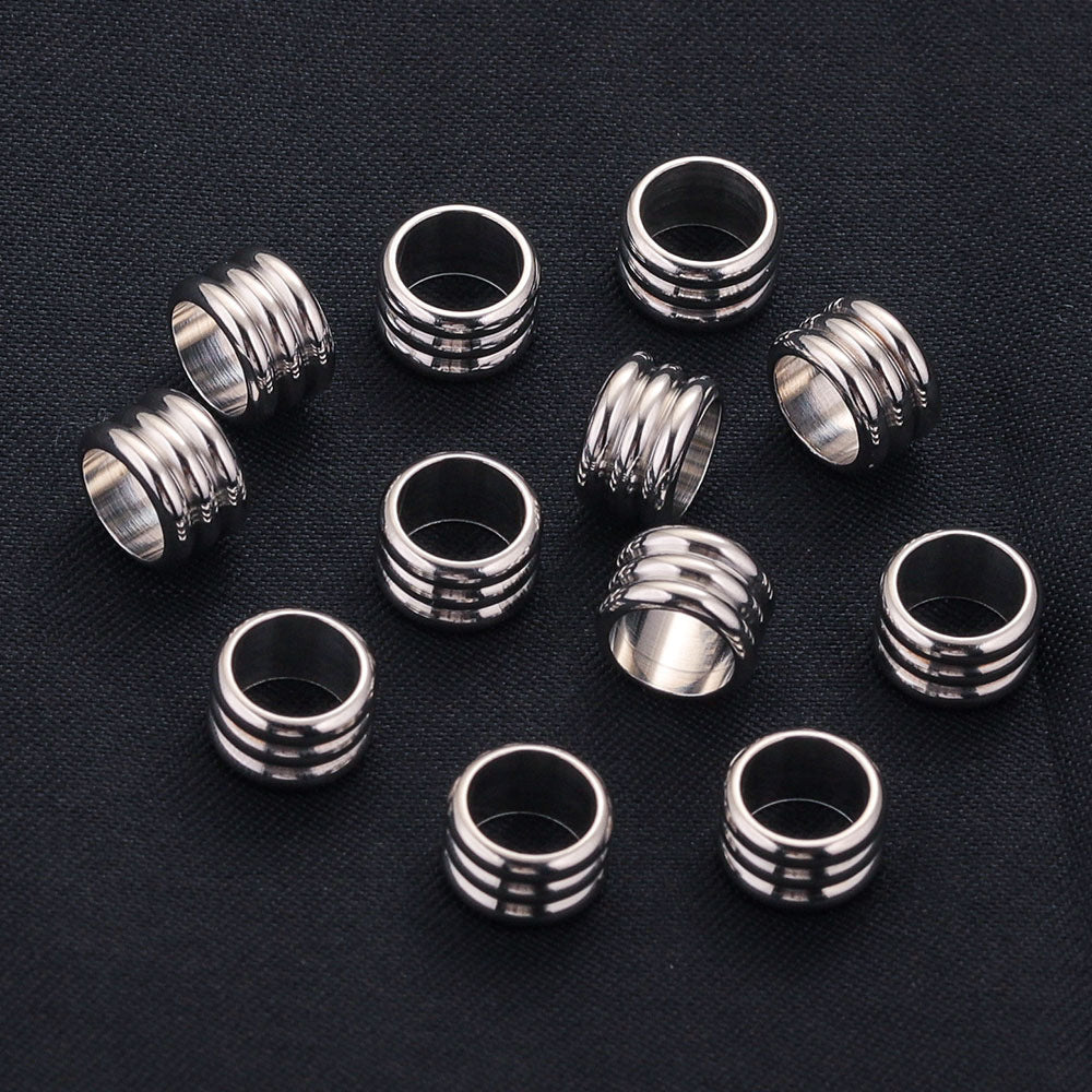 SPC66 Stainless Steel Big Hole Spacer for String Necklace Charms Beads for DIY Jewelry