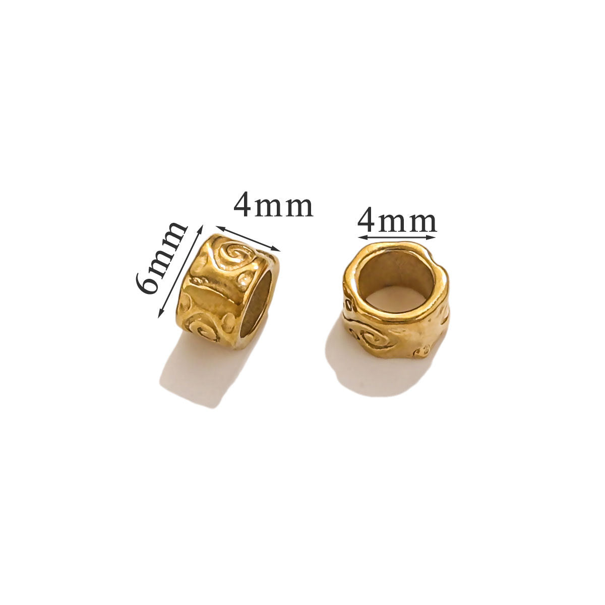 SPC69 3.5mm Hole Spacers Stainless Steel Charms Beads No Tarnish DIY Accessories