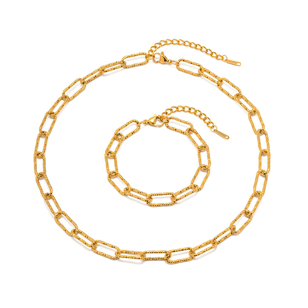 JDWN2302041 Chain Necklace Chain Bracelet Stainless Steel Chain Necklace for Women