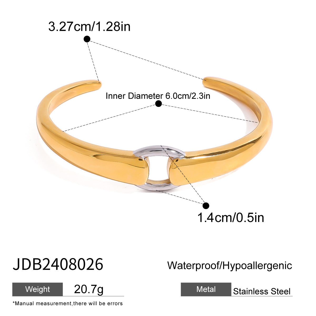 JDB2408026 Stainless Steel Bracelet Ring Earring Set for Women no tarnish Waterproof