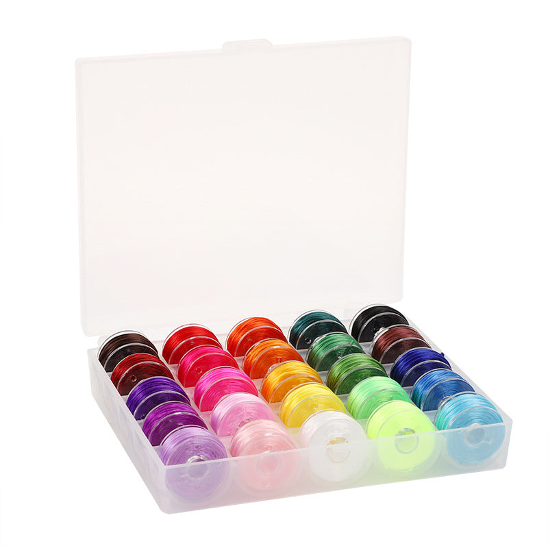 ST02 0.8mm 20ft/6m 25Colors Pack mini Pack with Storing Plastic Box Flat Elastic String Set Stretchy String for DIY Jewelry Making