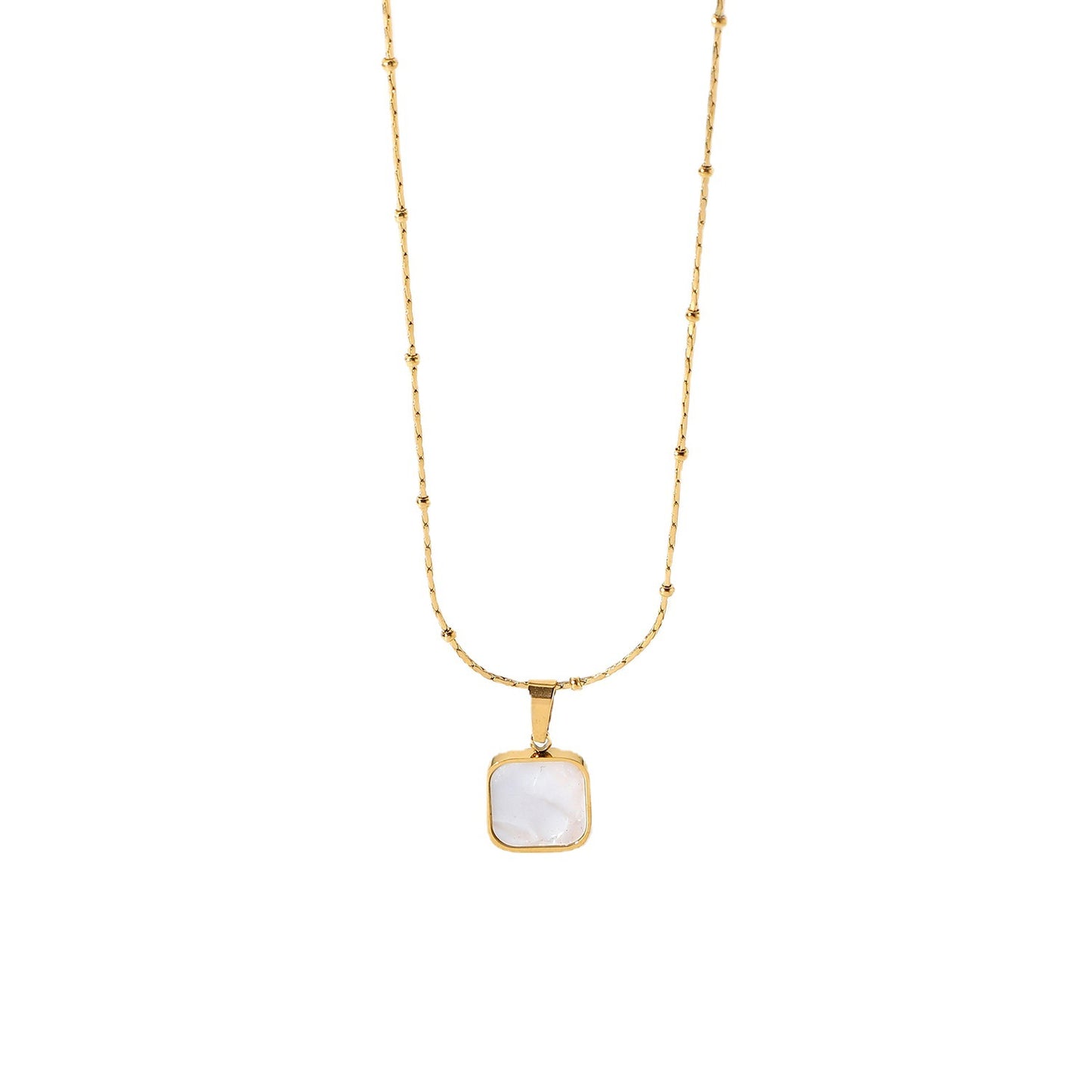 JDN20644 Shell Pendant Necklace Stainless Steel Chain Necklace for Womne