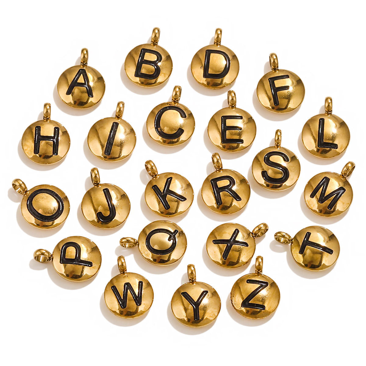 PD20 Initial Pendant 26 Letters Pendant Stainless Steel no Tarnish Pendant for DIY Jewelry