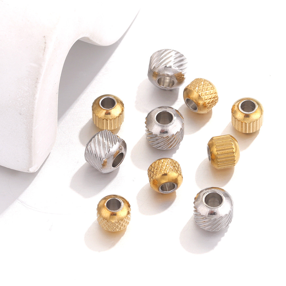SPC74 Stainless Steel Barrel Shape Spacer Beads Charms Beads for DIY Bracelet Jewelry Accessories