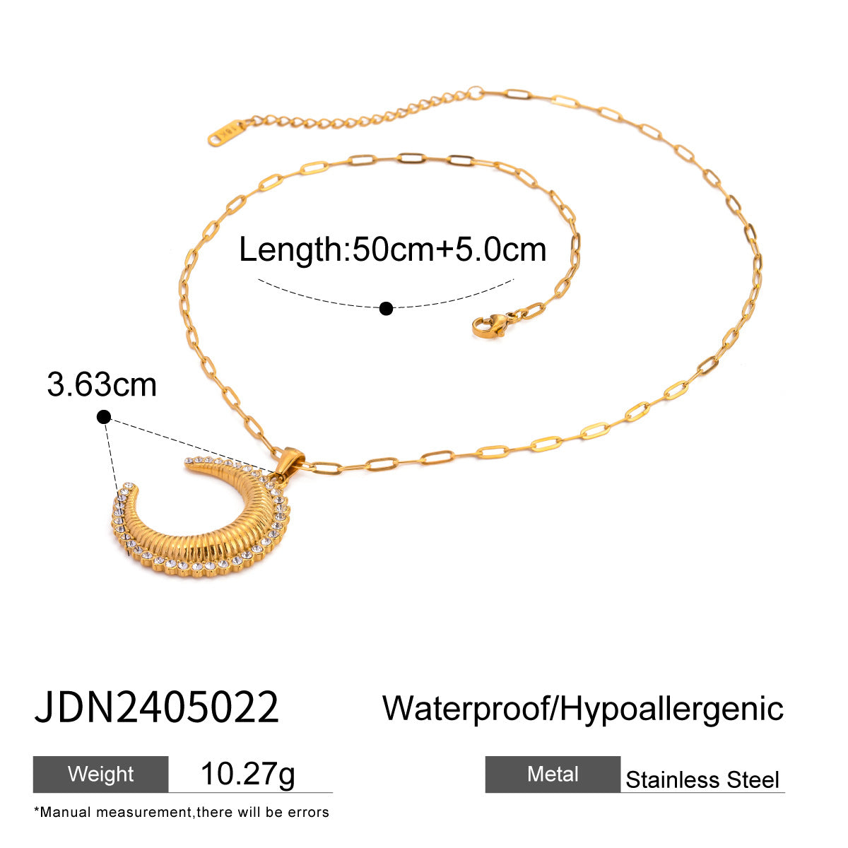 JDN20292 Stainless Steel Octagram Pendant 8 Point of Star Choker Necklace for Women