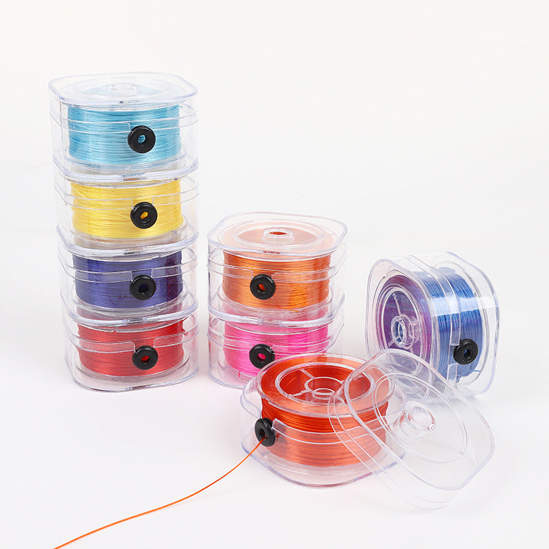 ST01 0.8mm 295ft/90m Flat Elastic String with Storing Case Stretch String for Beads Bracelet DIY Jewellery Making