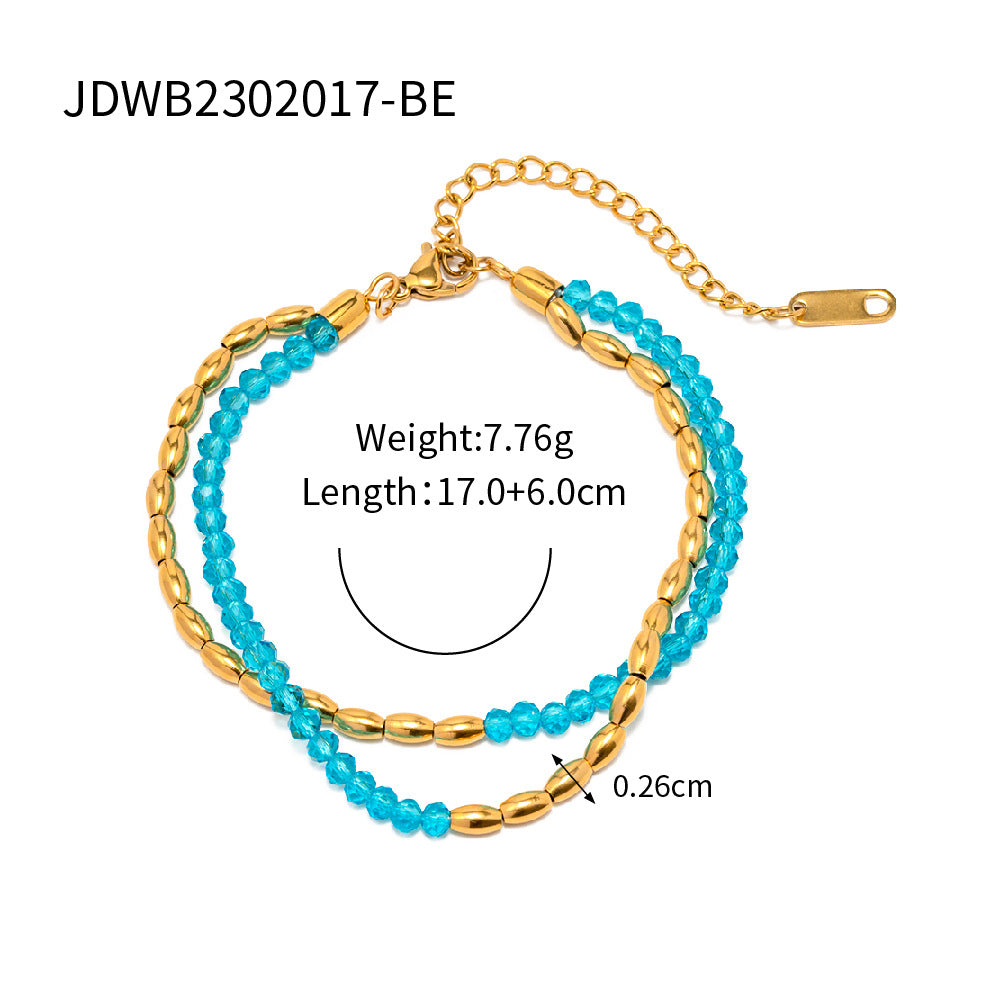 JDWN2302018 Bracelet Necklace set Beaded Chain Jewelry Stainless Steel Necklace for Women