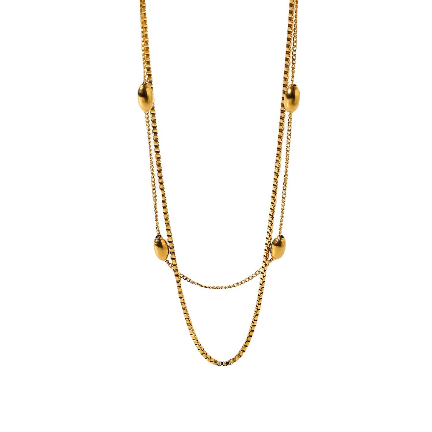 JDN20 Chain Necklace Snake Chain Paper Clip Chain Necklace for Women
