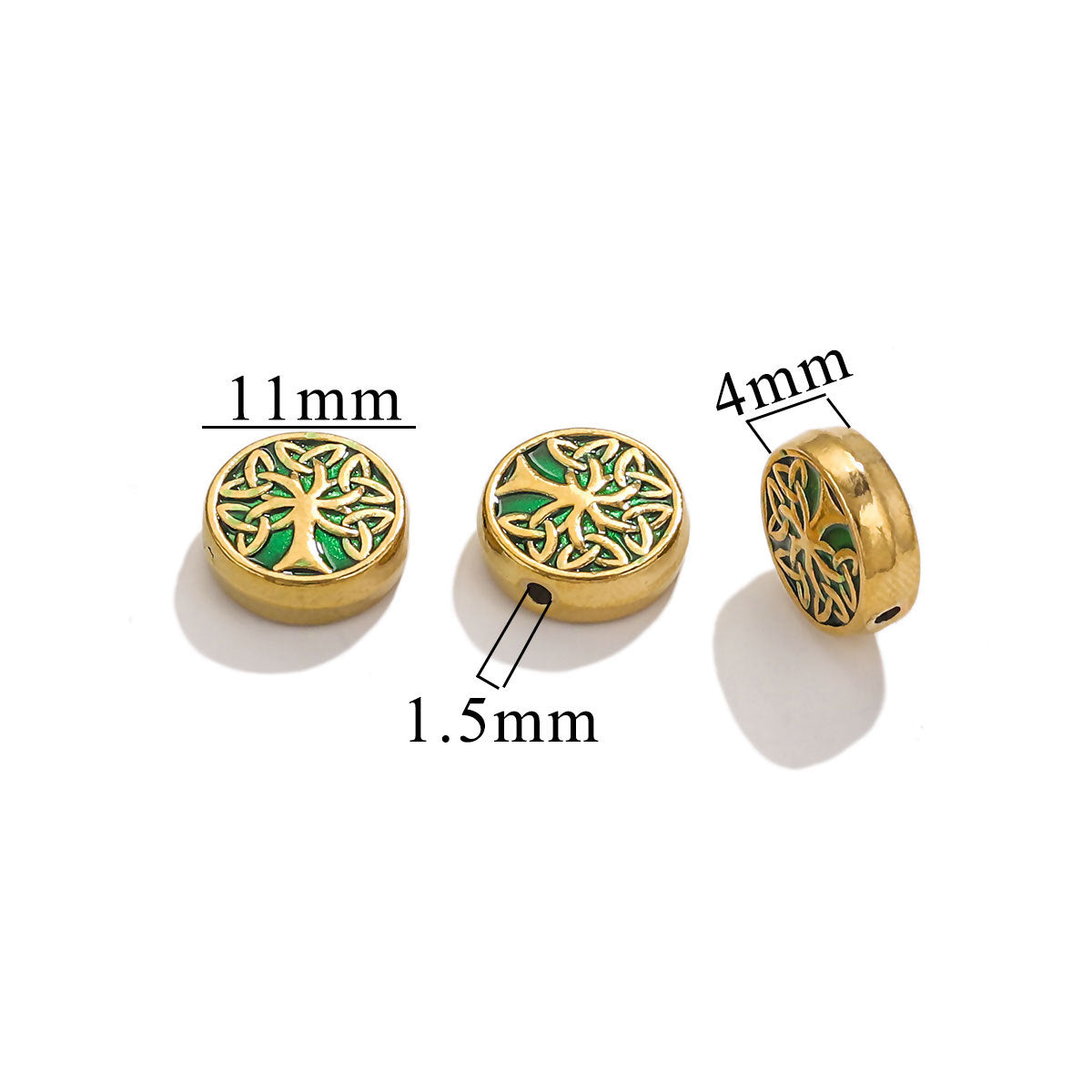 SPC63 Tree of Live Spacers Charms Stainless Steel Spacer Beads for DIY Bracelet Accessories