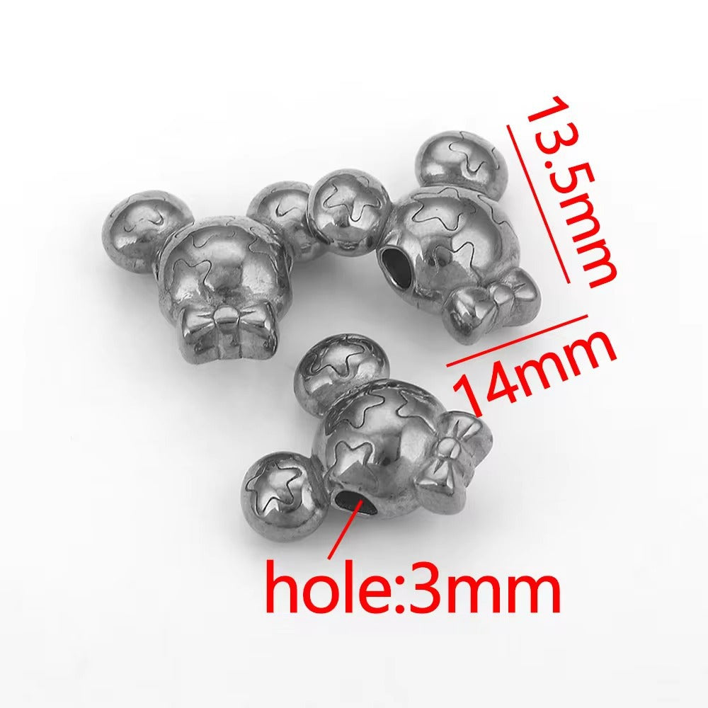 SPC68 Charms Beads Stainless Steel Star Bunny Heart Micky Charms Beads for DIY Bracelet