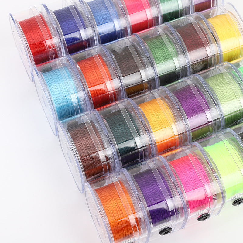ST01 0.8mm 295ft/90m Flat Elastic String with Storing Case Stretch String for Beads Bracelet DIY Jewellery Making