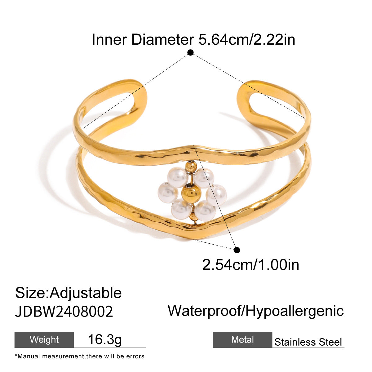 JDB201489 Stainless Steel Bangle for Women 18k Gold Plated Bangle Bracelet