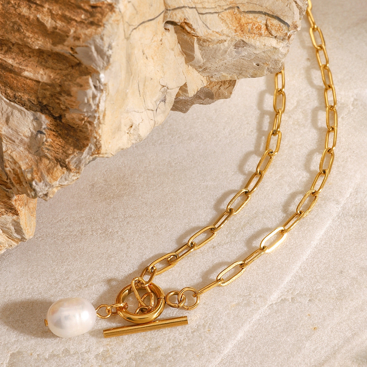 JDNW2409009 Fresh Water Pearl Pendant Necklace O/T chain Waterproof Chain Necklace for WOmen