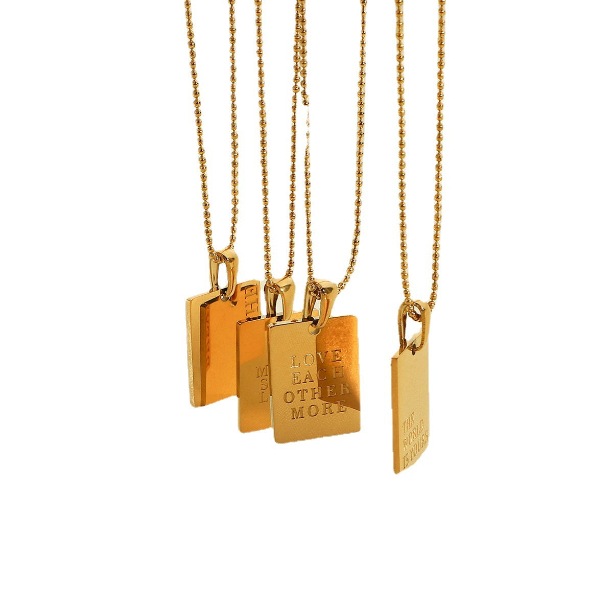 JDN20322-1 18K Golden Color Square Pendent Simple Choker Necklace for Women