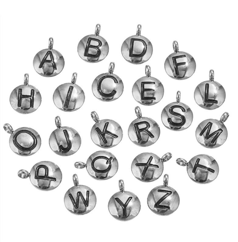 PD20 Initial Pendant 26 Letters Pendant Stainless Steel no Tarnish Pendant for DIY Jewelry