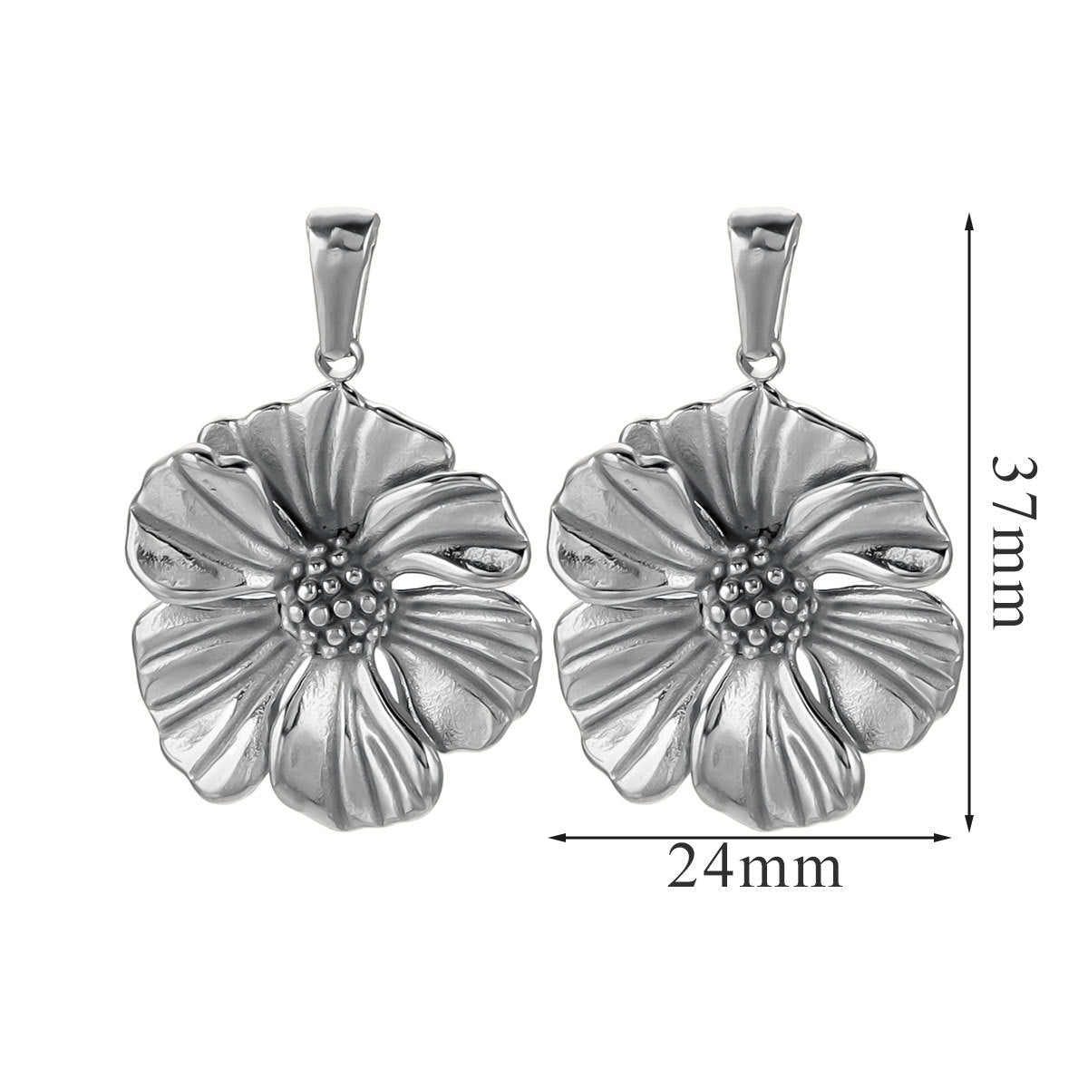 PD23 Vintage Flower Pendant Stainless Steel Necklace Pendants
