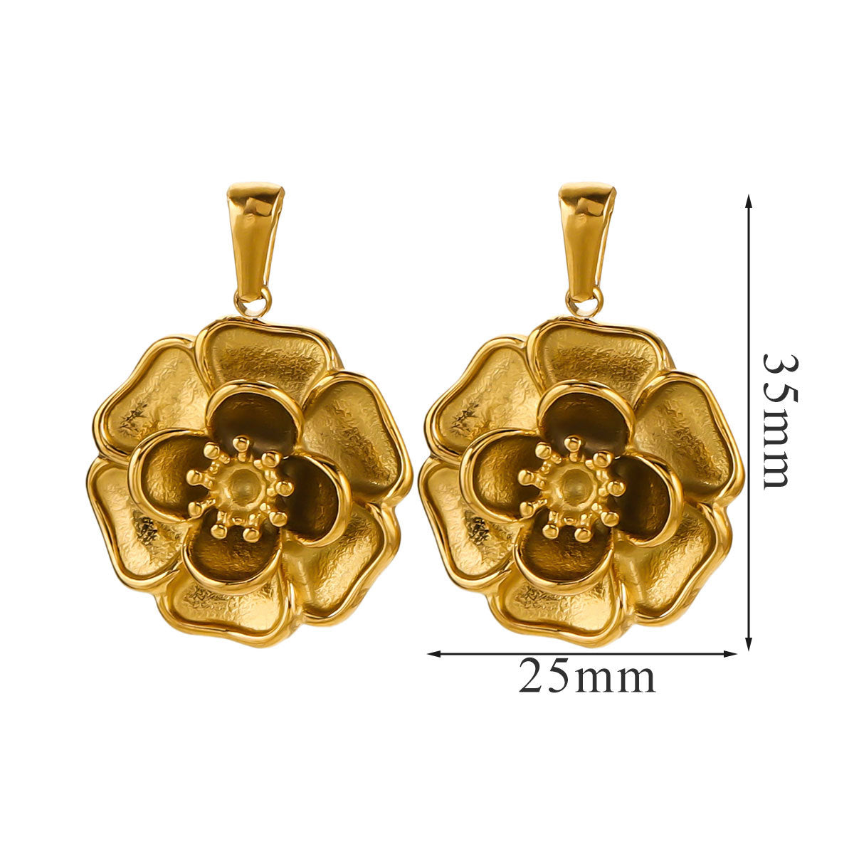 PD23 Vintage Flower Pendant Stainless Steel Necklace Pendants