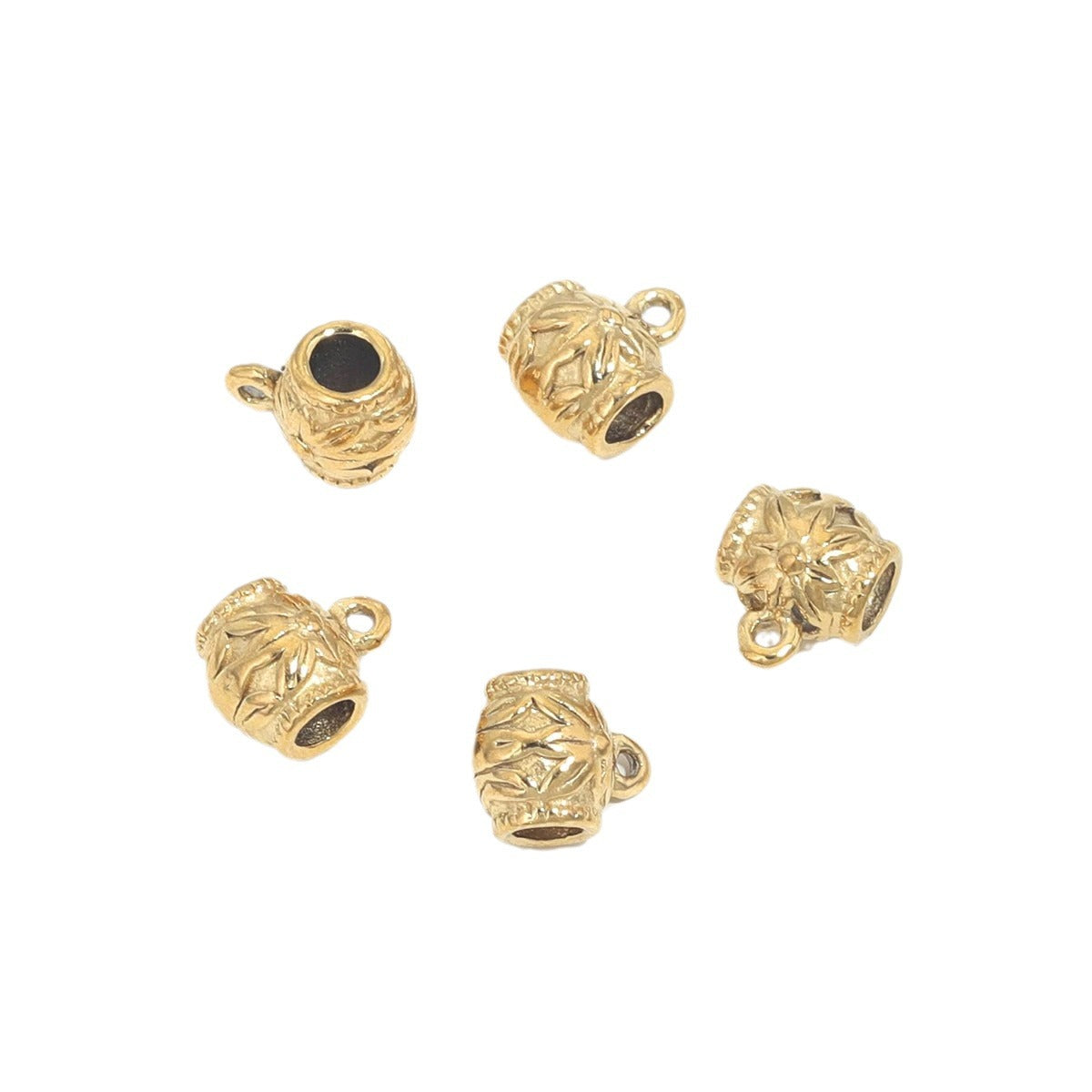 SPC62 Big Hole Spacers with Hook Stainless Steel Charms Beads for String Bracelet DIY Accessories