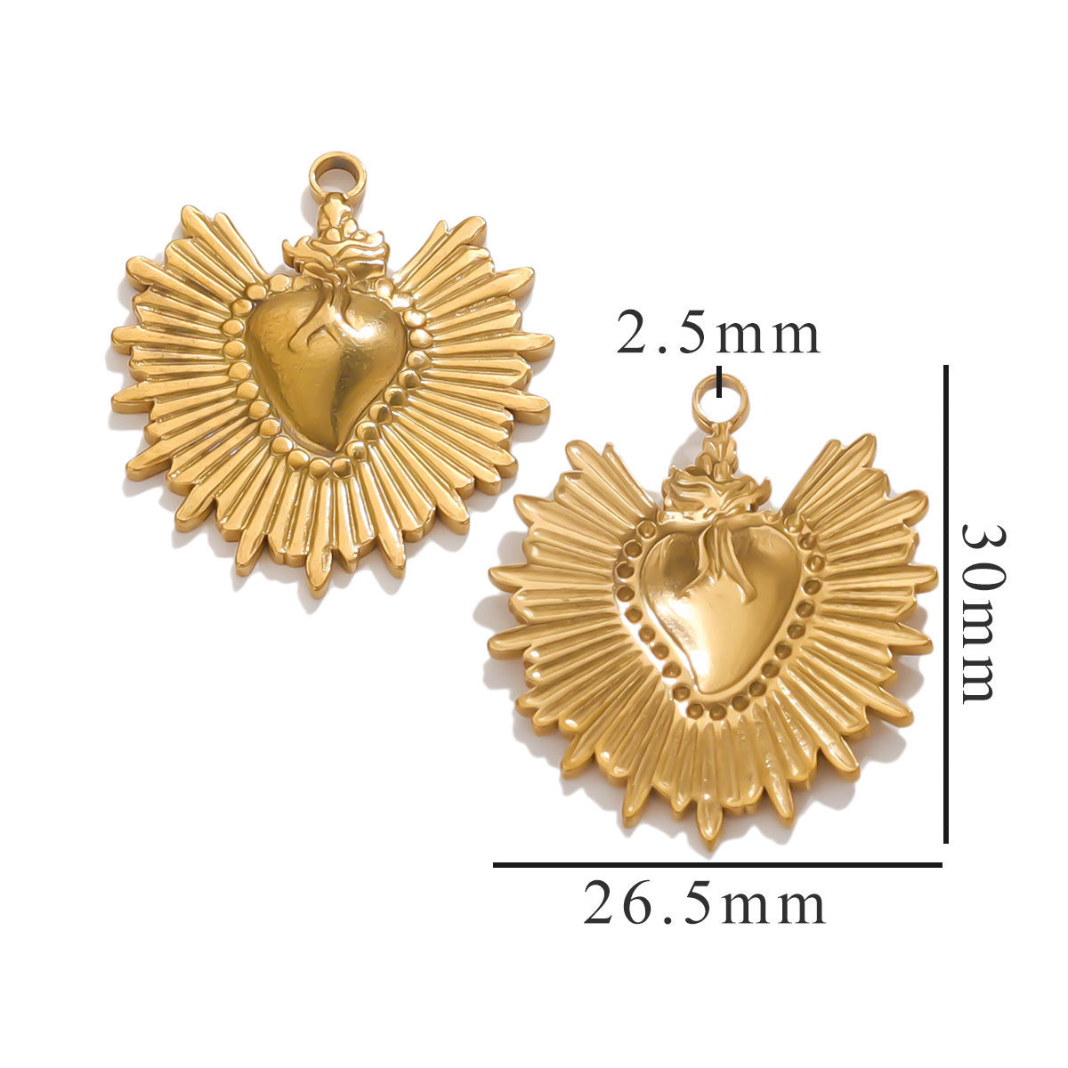 PD22 Vintage Heart Metal Pendant Stainless Steel