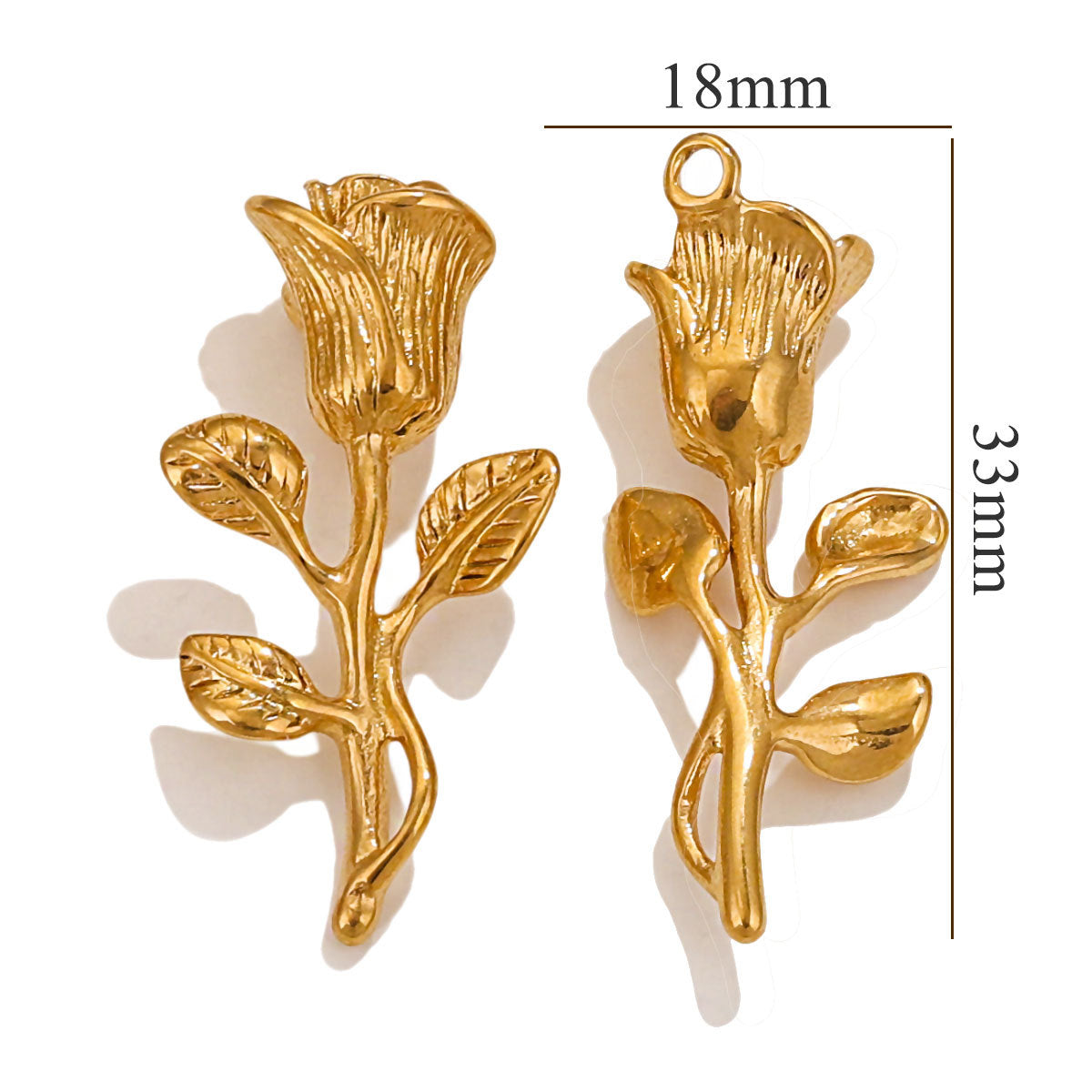 PD18 Rose Pendant Stainless Steel Flower Pendant for DIY Jewelry Necklace