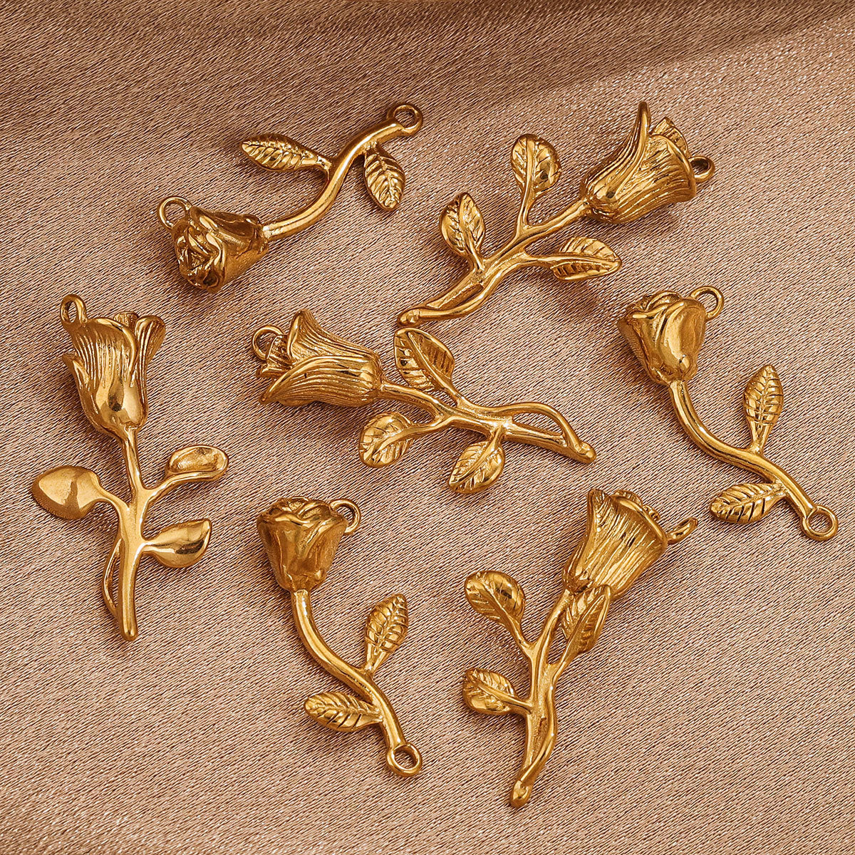 PD18 Rose Pendant Stainless Steel Flower Pendant for DIY Jewelry Necklace