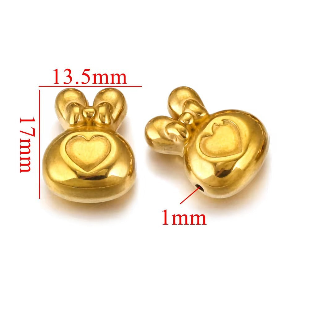 SPC68 Charms Beads Stainless Steel Star Bunny Heart Micky Charms Beads for DIY Bracelet