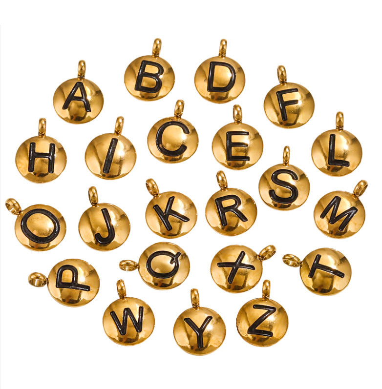 PD20 Initial Pendant 26 Letters Pendant Stainless Steel no Tarnish Pendant for DIY Jewelry