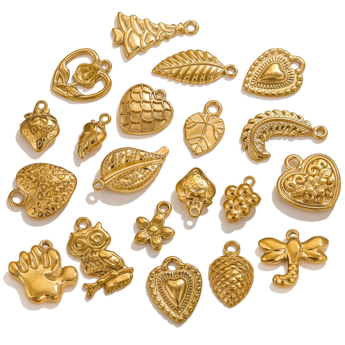 SPC80 Shaped Charms Leaf Heart Flower Owl Shape Pendant