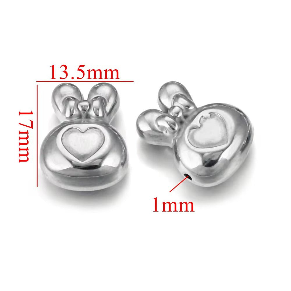 SPC68 Charms Beads Stainless Steel Star Bunny Heart Micky Charms Beads for DIY Bracelet