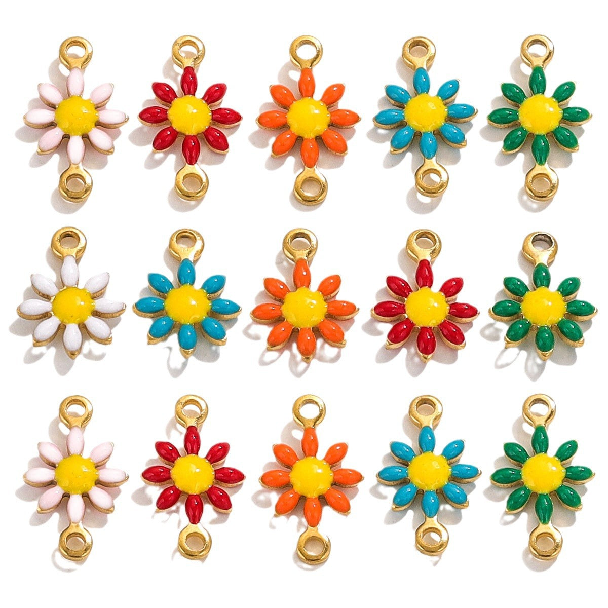 SPC77 Daisy Flower Pendent for Bracelet Necklace Making 20Pcs per Bag