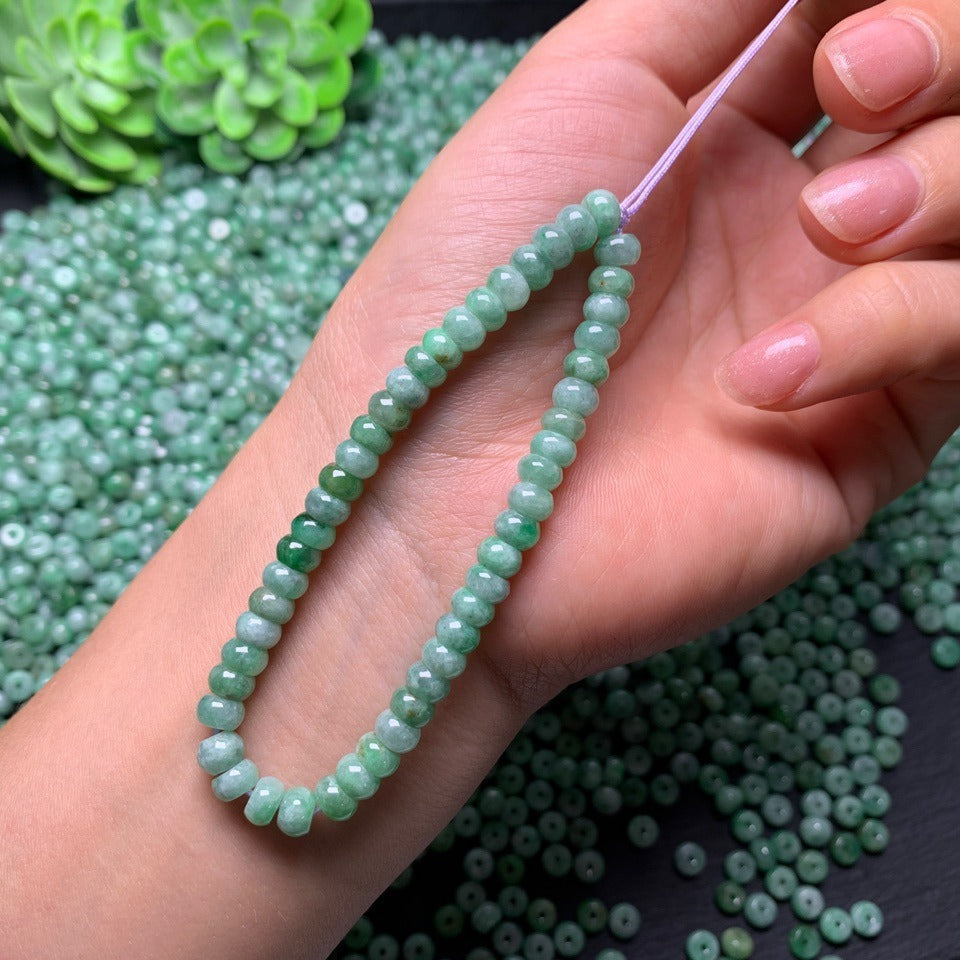 PD08 5.5*2.8mm Myanmar Jade Donut Shape Beads Natural Crystal Gemstone Real Jade
