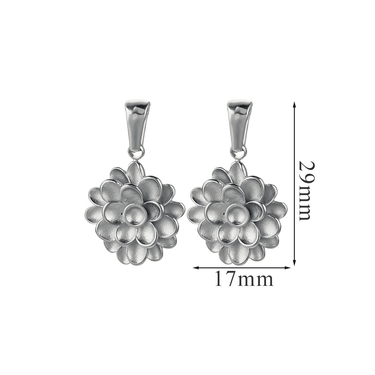 PD23 Vintage Flower Pendant Stainless Steel Necklace Pendants