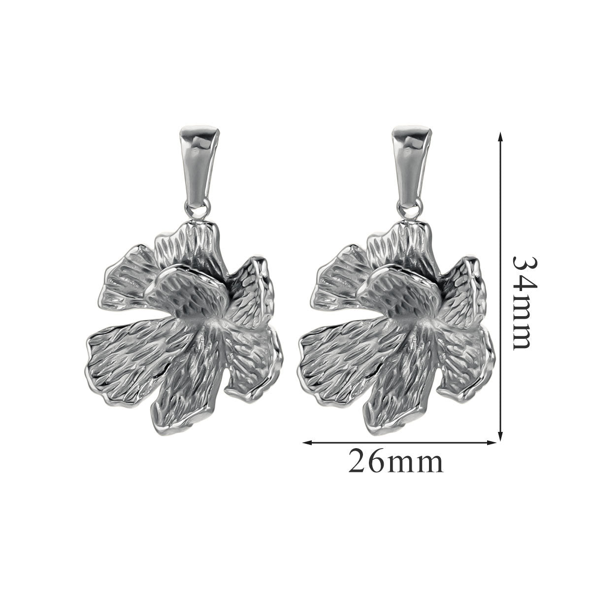 PD23 Vintage Flower Pendant Stainless Steel Necklace Pendants