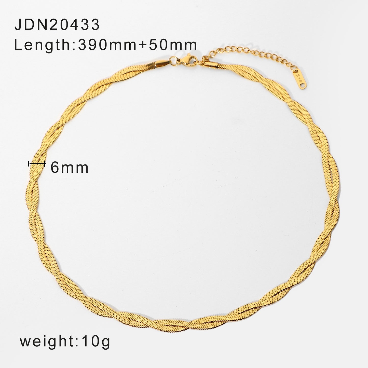 JDN20 Chain Necklace Snake Chain Paper Clip Chain Necklace for Women