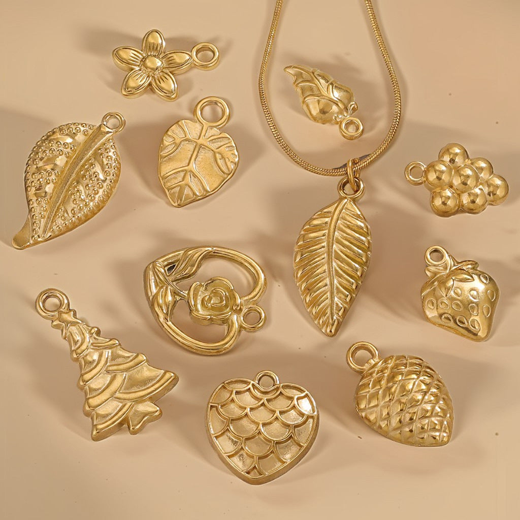 SPC80 Shaped Charms Leaf Heart Flower Owl Shape Pendant