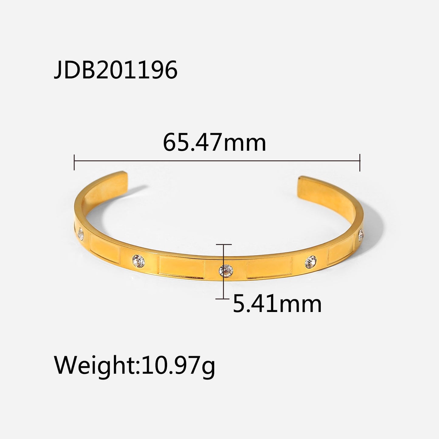 JDB2012 Bangles Stainless Steel Bracelet Bangle with Zircon for Women