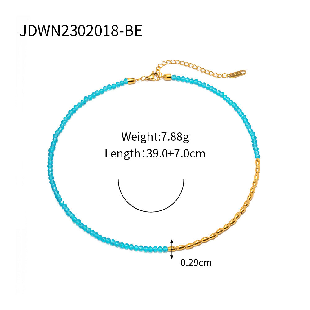 JDWN2302018 Bracelet Necklace set Beaded Chain Jewelry Stainless Steel Necklace for Women