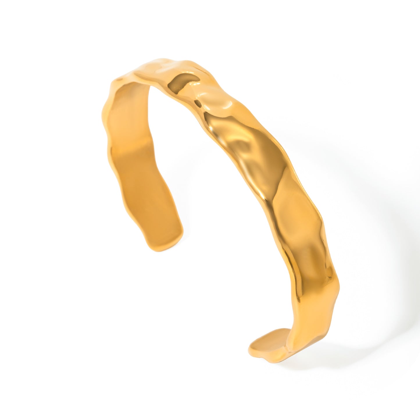 JDB2405006 18K Golden Color Wave Beach Bracelet Adjustable Open Cuff Bangle for Women