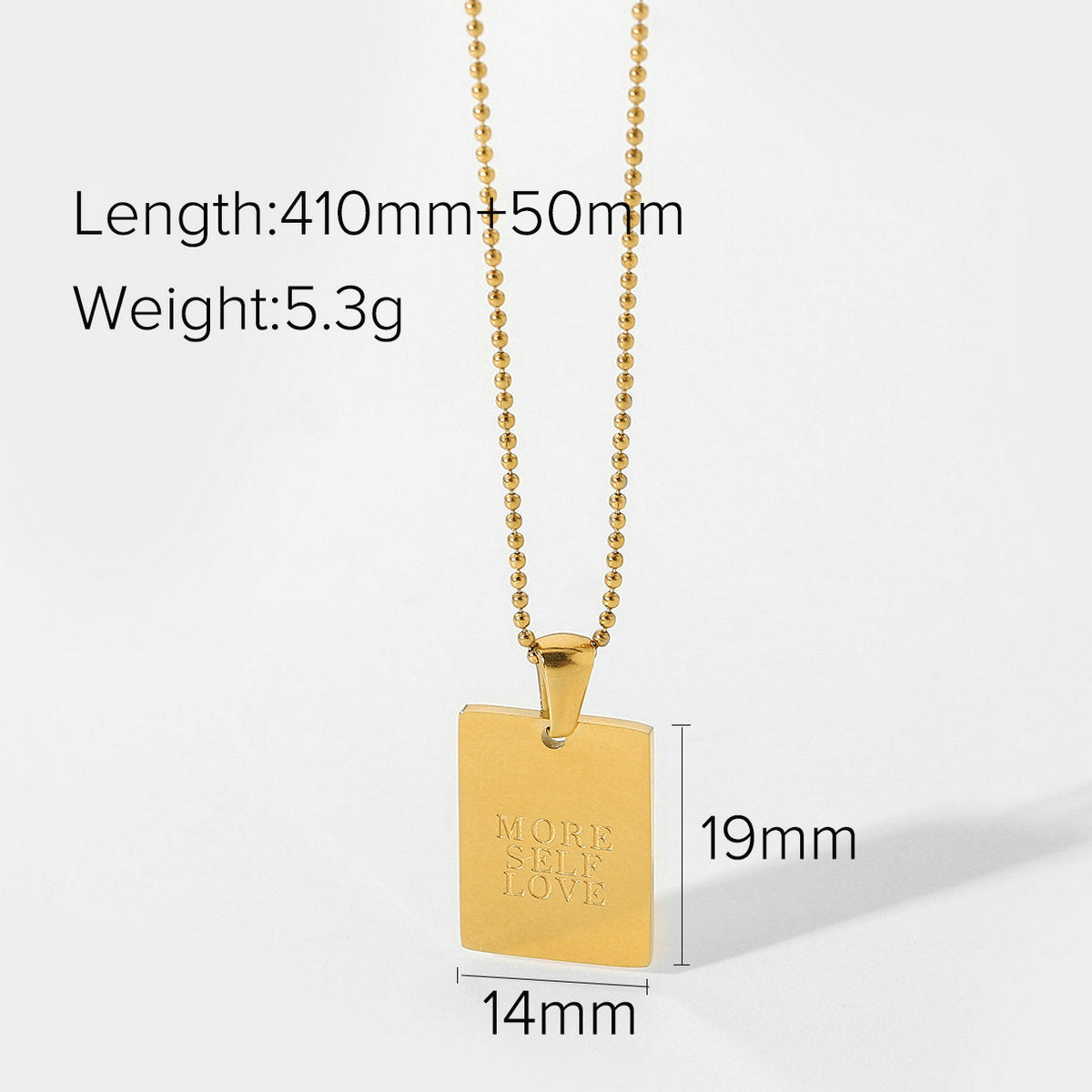 JDN20322-1 18K Golden Color Square Pendent Simple Choker Necklace for Women