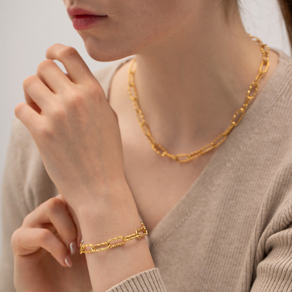 JDWN2302041 Chain Necklace Chain Bracelet Stainless Steel Chain Necklace for Women