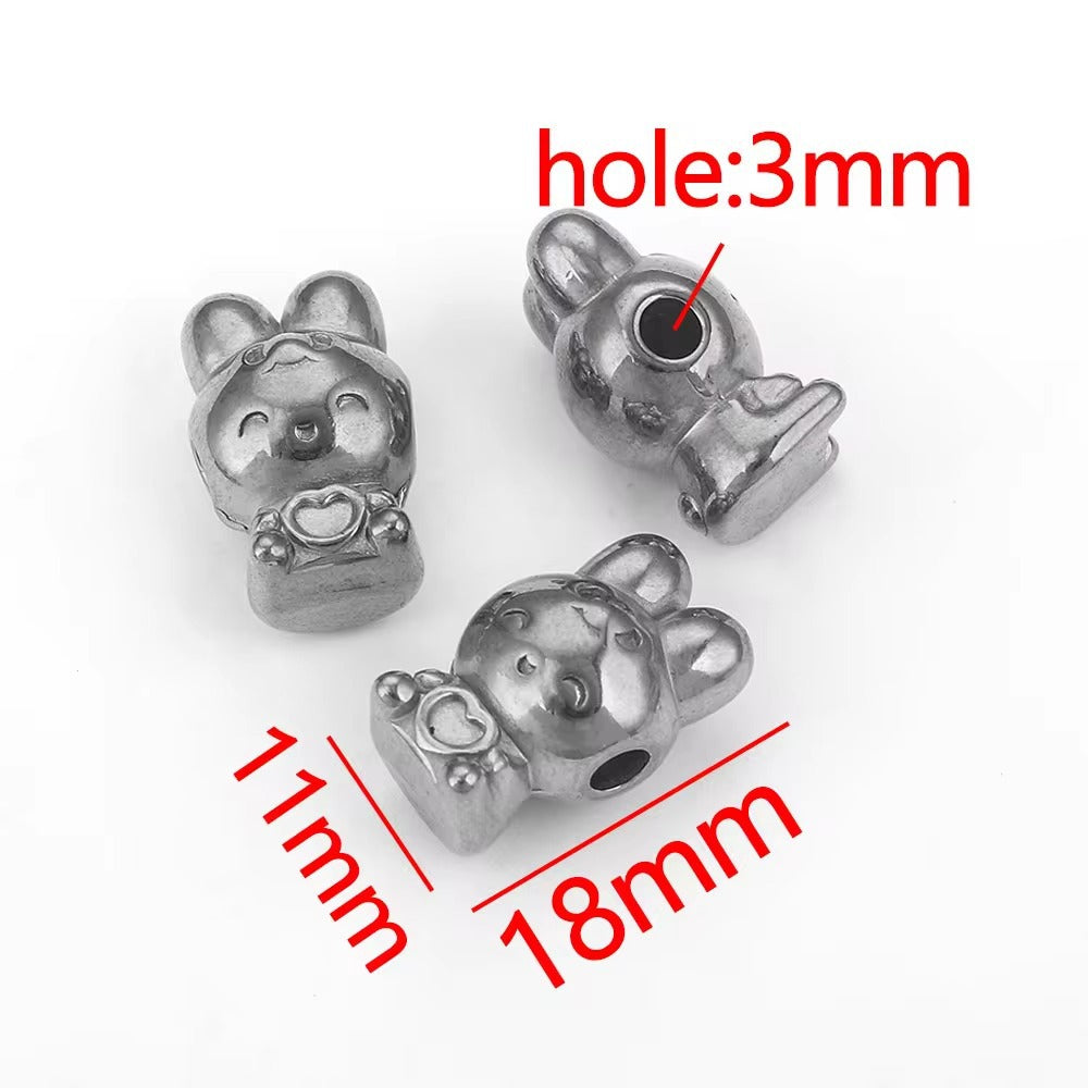 SPC68 Charms Beads Stainless Steel Star Bunny Heart Micky Charms Beads for DIY Bracelet