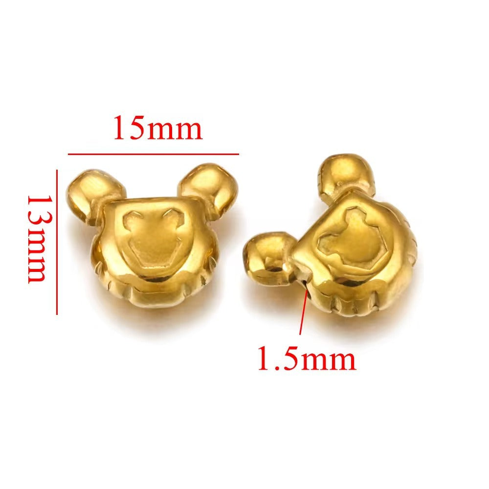 SPC68 Charms Beads Stainless Steel Star Bunny Heart Micky Charms Beads for DIY Bracelet