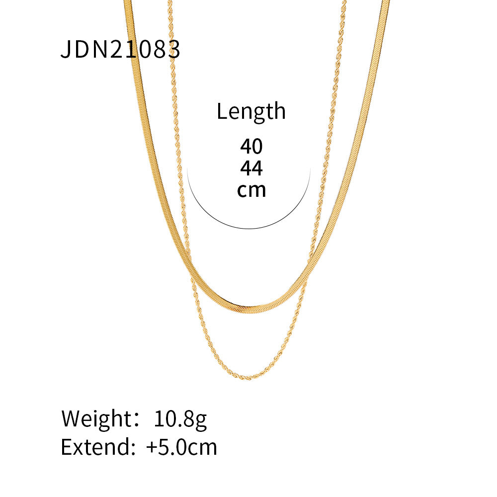 JDN20 Chain Necklace Snake Chain Paper Clip Chain Necklace for Women