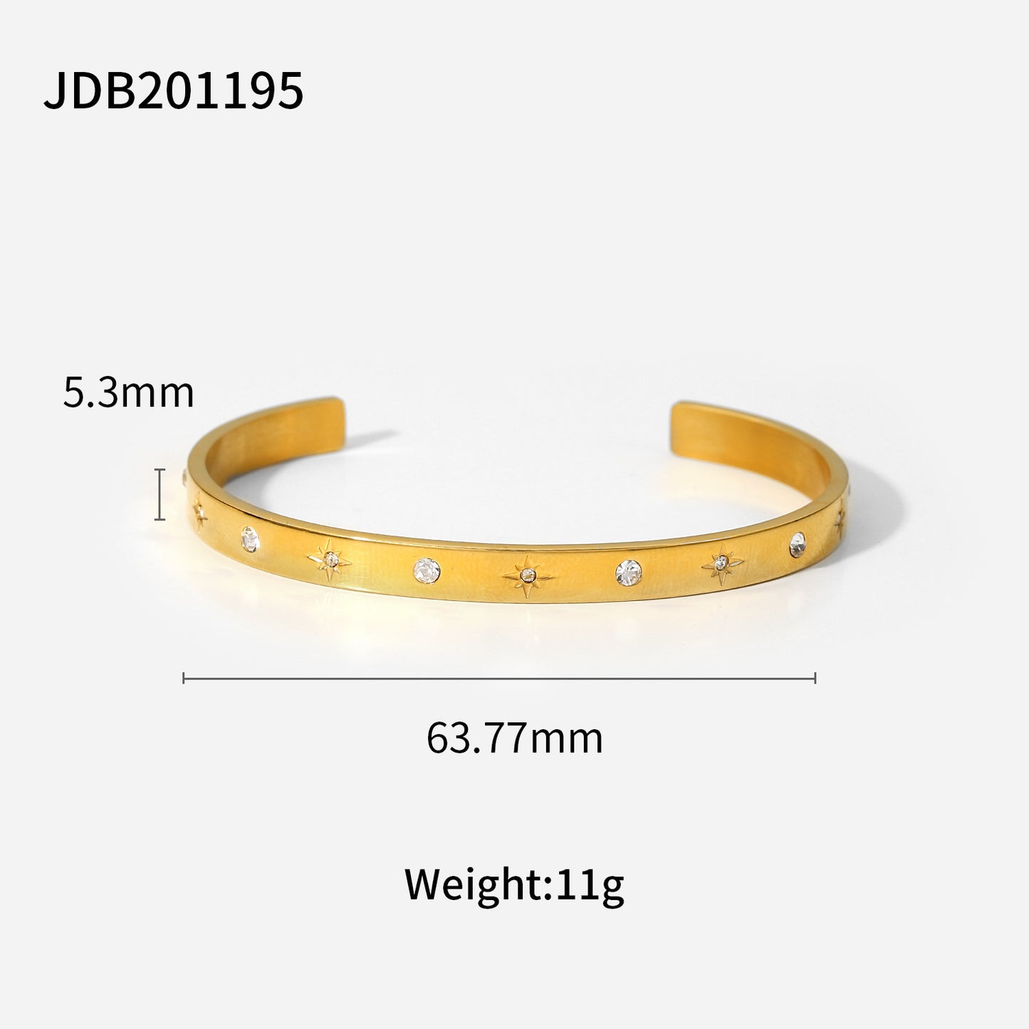 JDB2012 Bangles Stainless Steel Bracelet Bangle with Zircon for Women