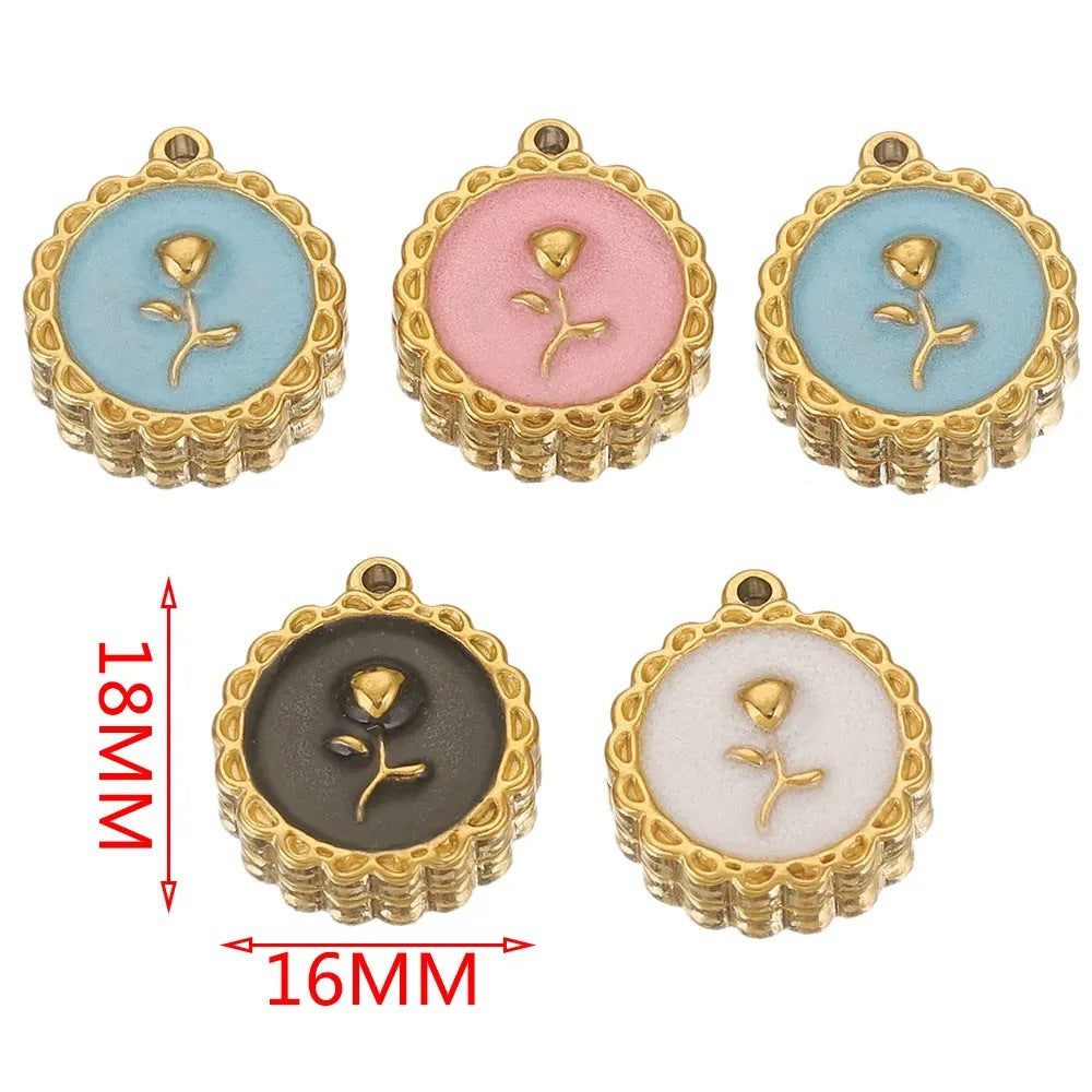 PD16 Flower Pendant Rose Pendant Tulips Pendant for DIY Jewelry Making