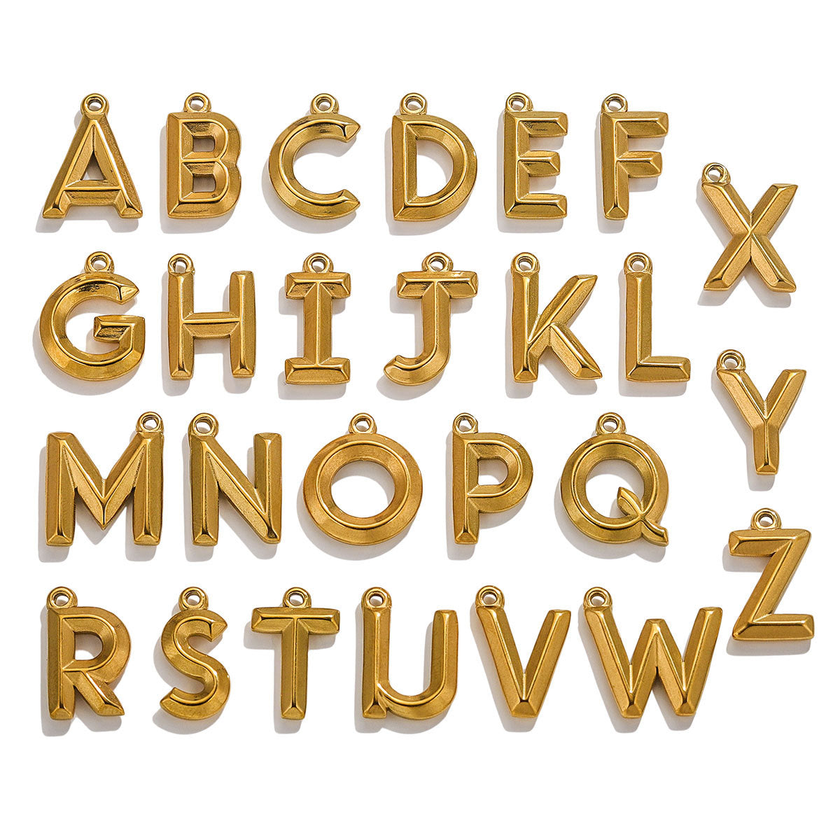 PD19 Stainless Steel 26 Letters Pendant Charms for DIY Jewelry Necklace Accessories