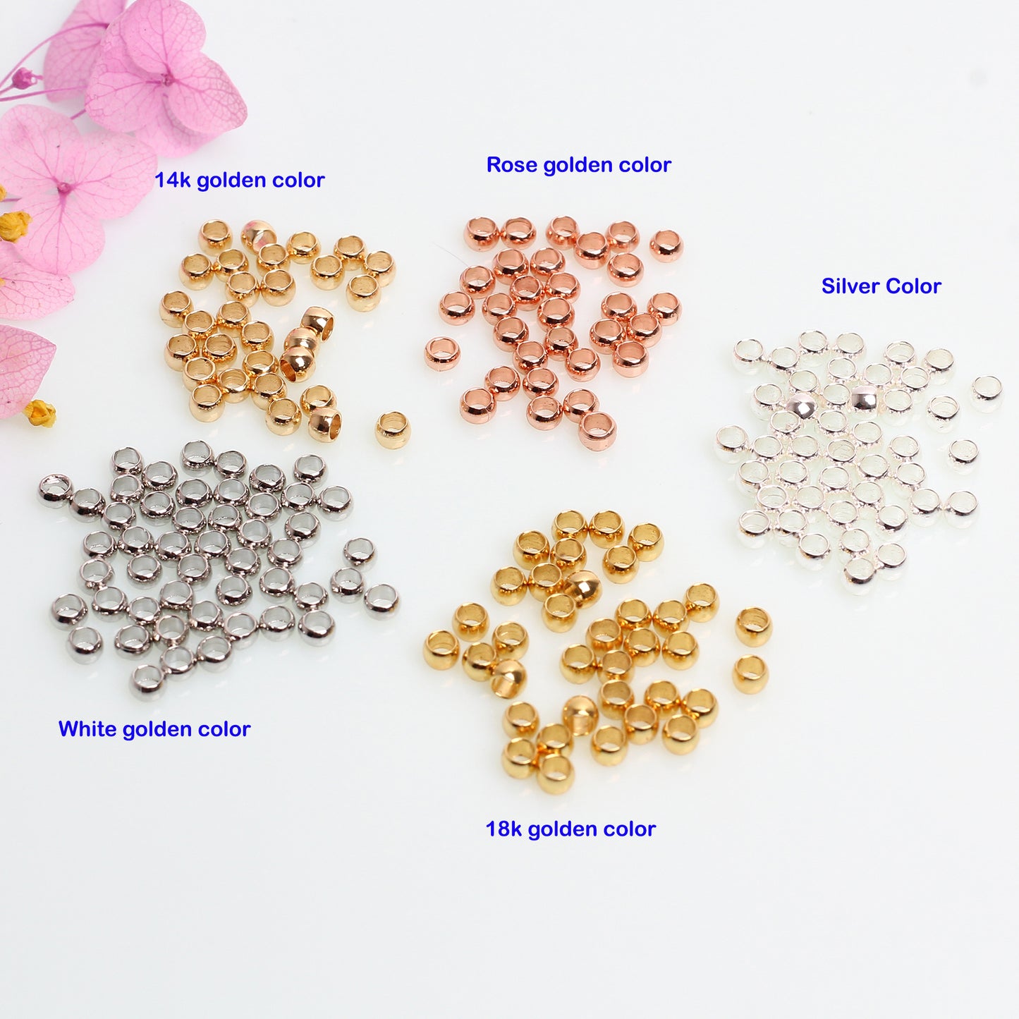 CB01 Crimp Beads Flatten Beads for Fixing Beads for DIY Jewelry Making Bracelet Necklace Making